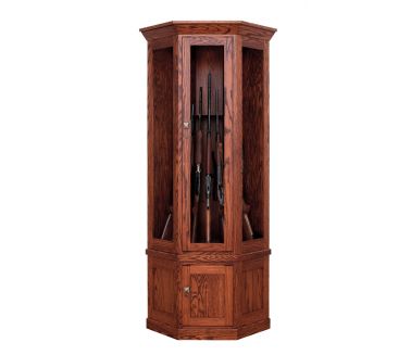 Small Corner Gun Cabinet - Cherry (Shown in Oak)