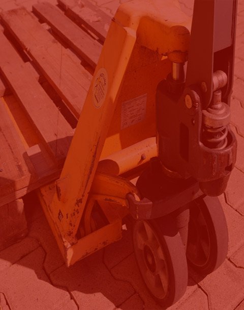 pallet jack with skid on it